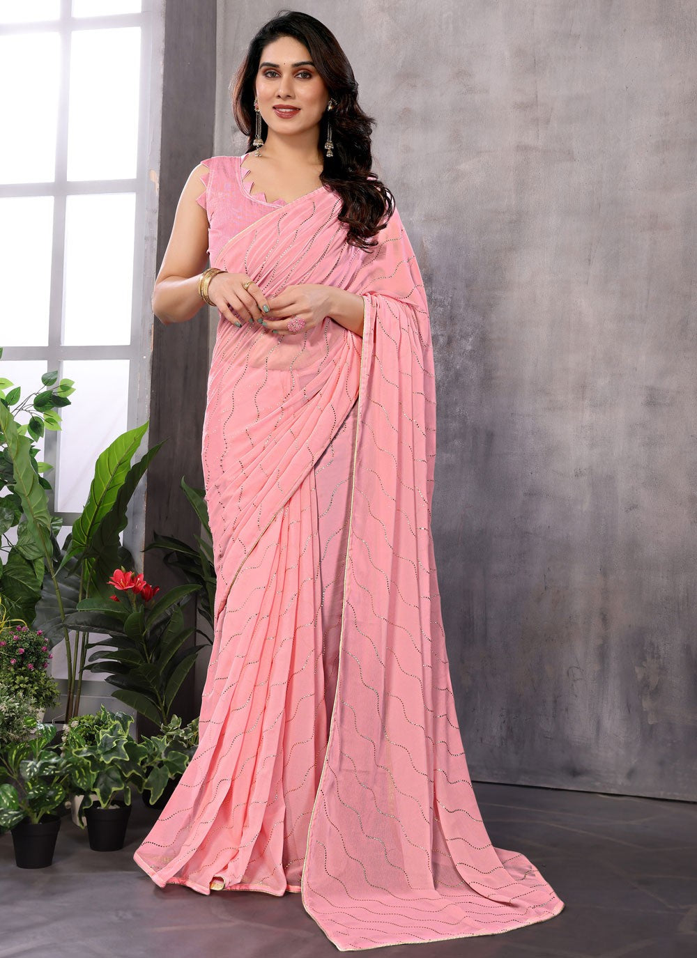 Classic Printed Georgette Saree - S9413