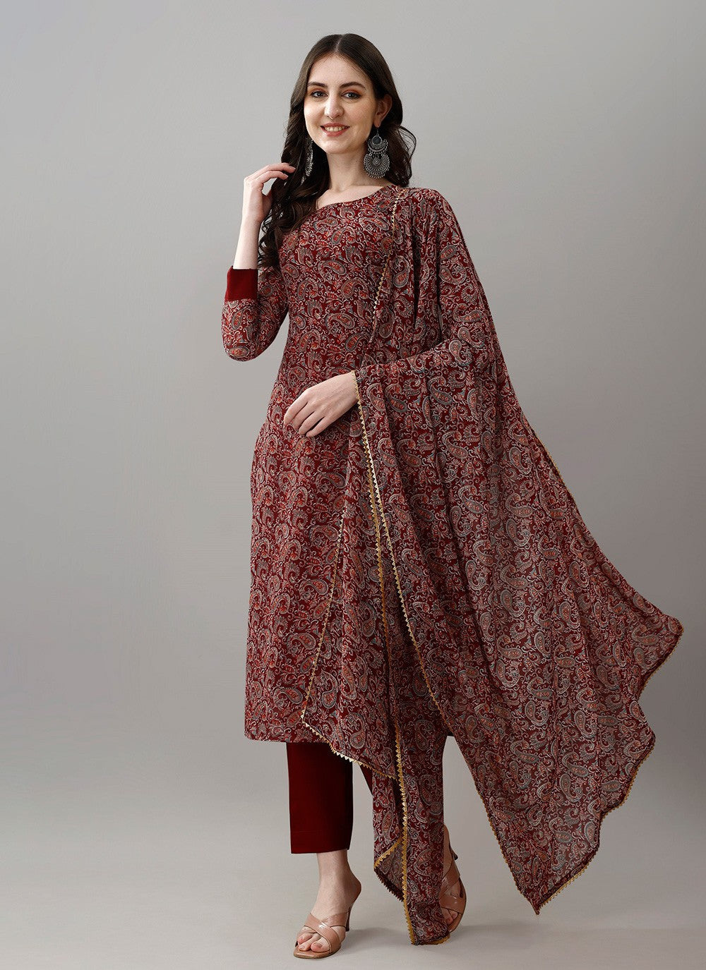 Archive Printed 316522 Maroon T6746
