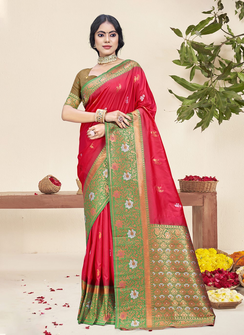 Classic Printed Silk Purple Saree - S11238