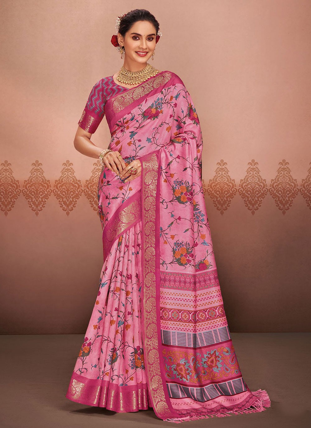 Classic Printed Silk Saree - S5577