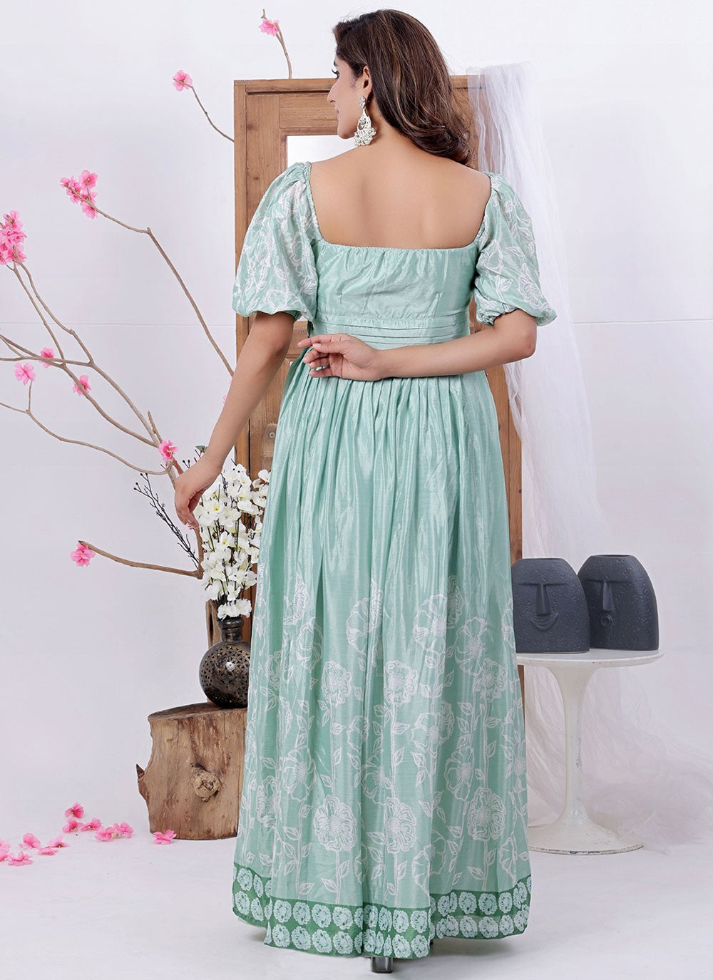 Printed Polyester Gown - G1774