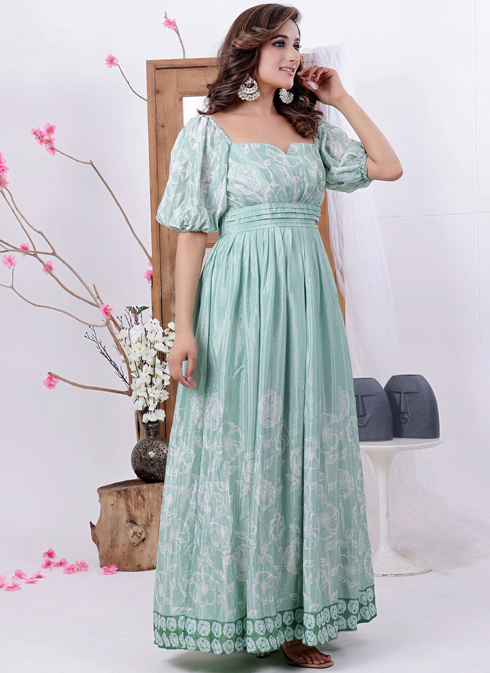 Printed Polyester Gown - G1774