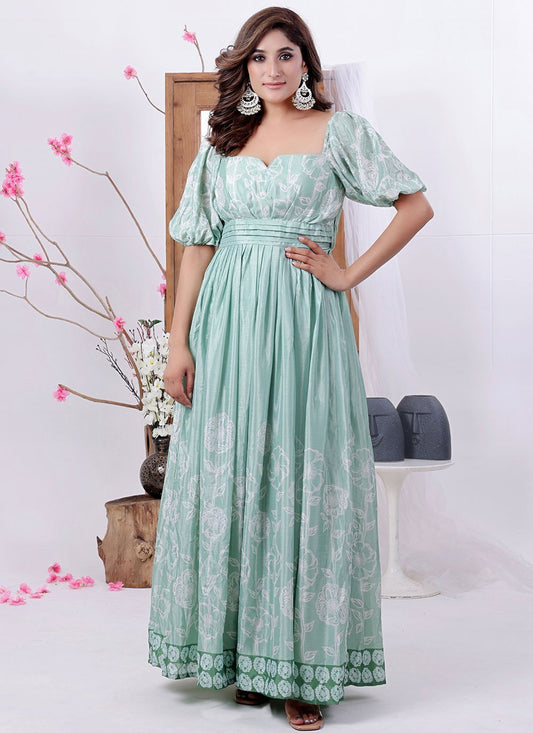Printed Polyester Gown - G1774