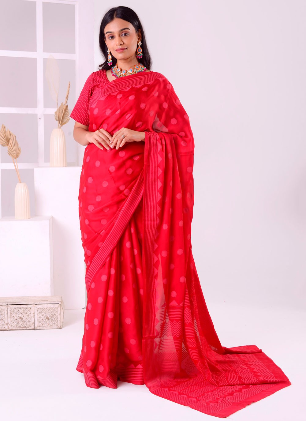 Classic Border Work Georgette Saree - S7887