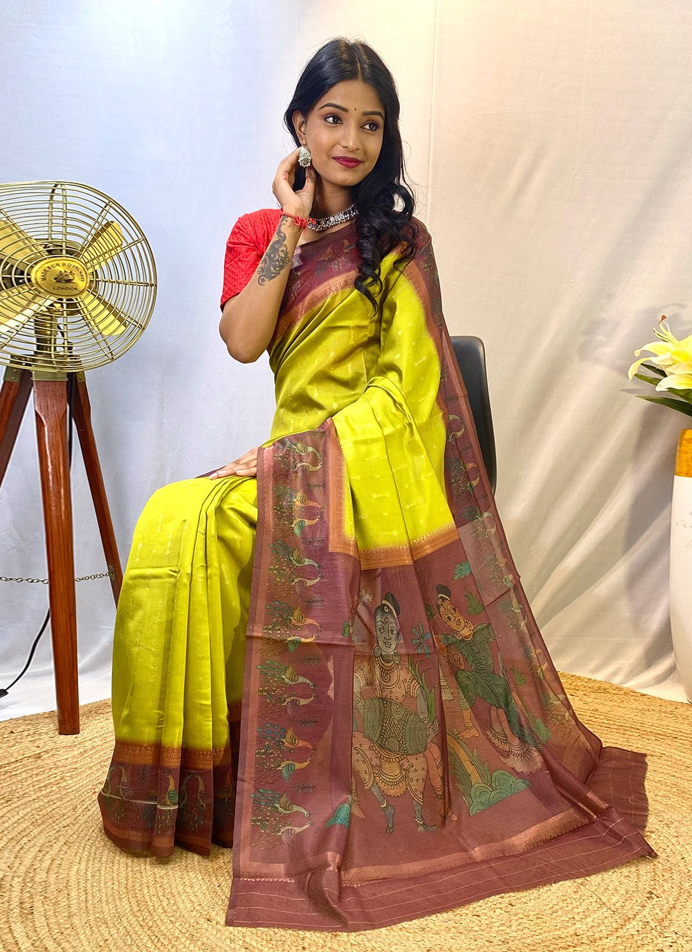 Classic Border Work Chanderi Silk Saree - S8432