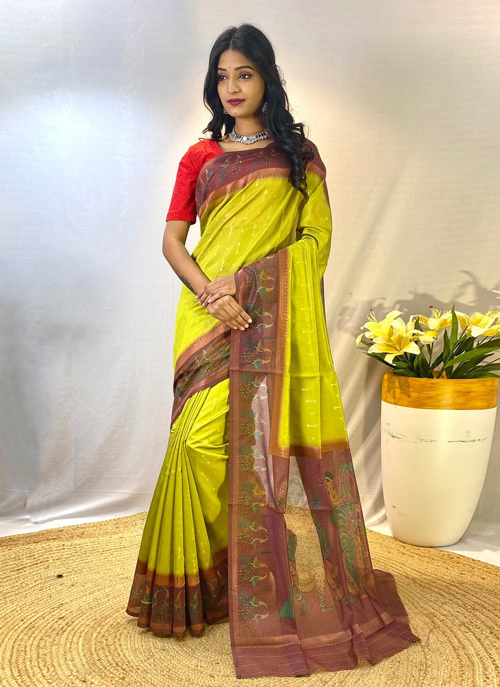 Classic Border Work Chanderi Silk Saree - S8432
