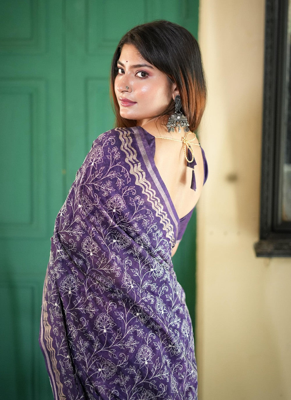 Classic Printed Tussar Silk Saree - S7112