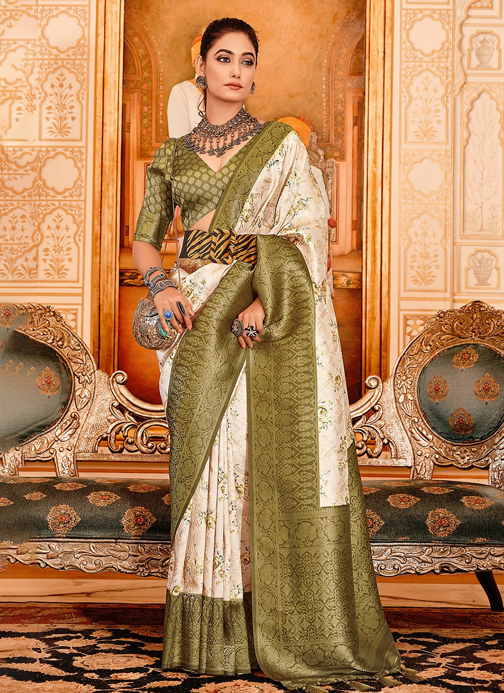 Contemporary Printed Silk Saree - S3273