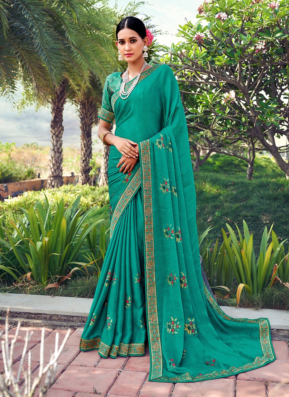 Classic Printed Silk Saree - S3197