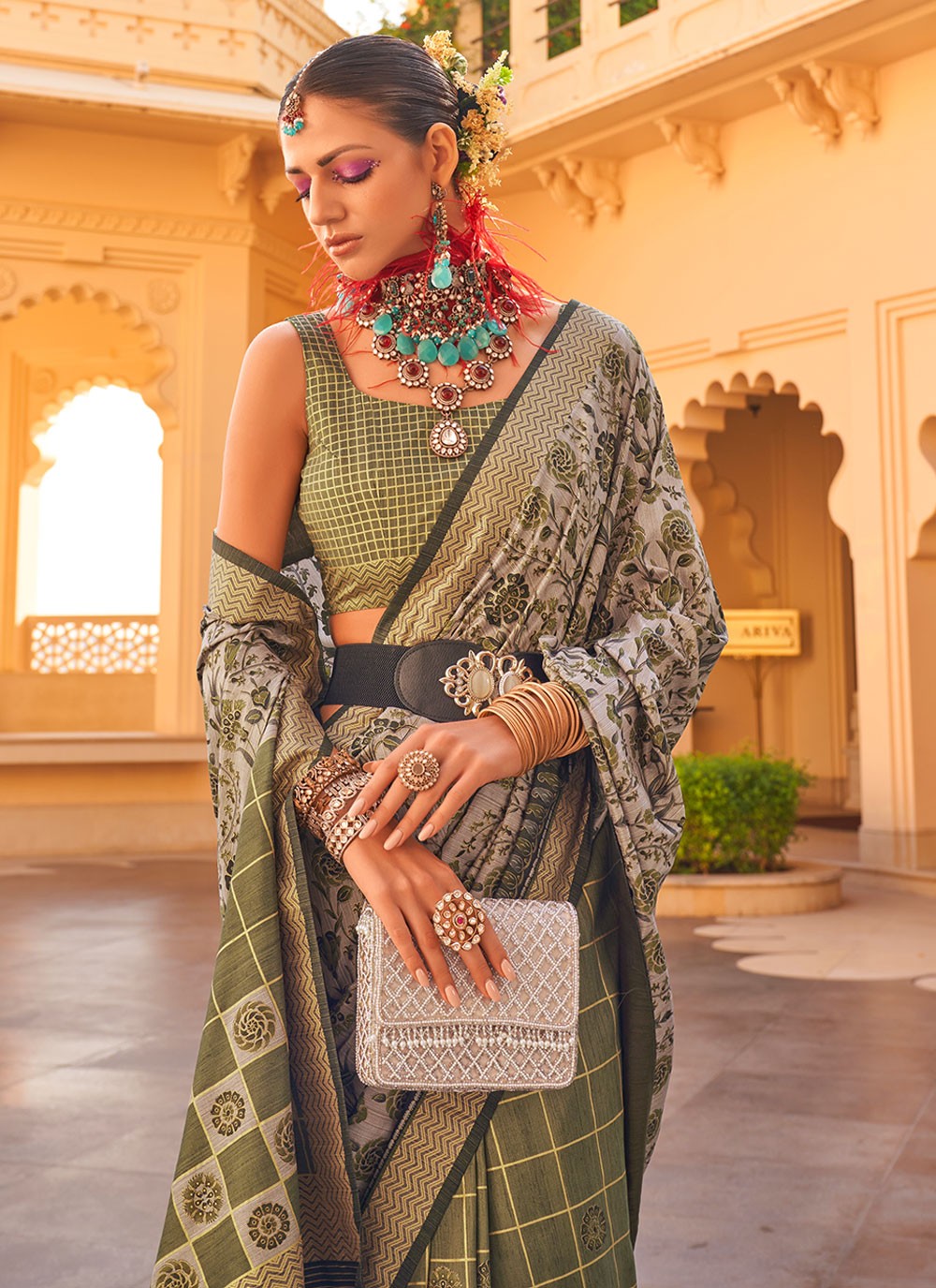 Classic Printed Silk Saree - S6215