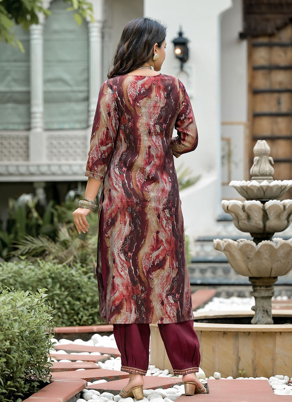Embroidered Silk Salwar Suit - T4673