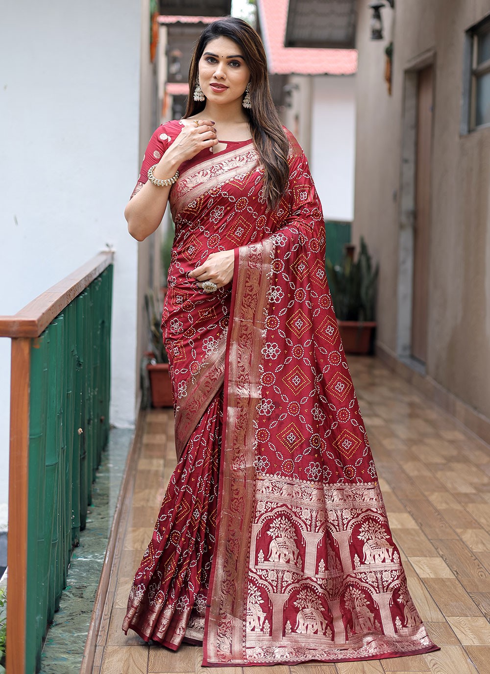 Classic Bandhej Silk Saree - S6919
