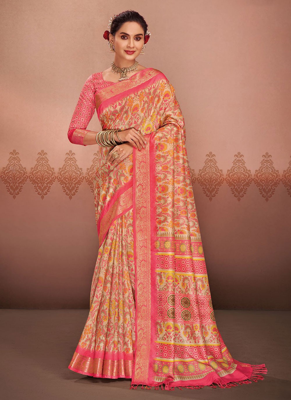 Classic Printed Silk Saree - S5577