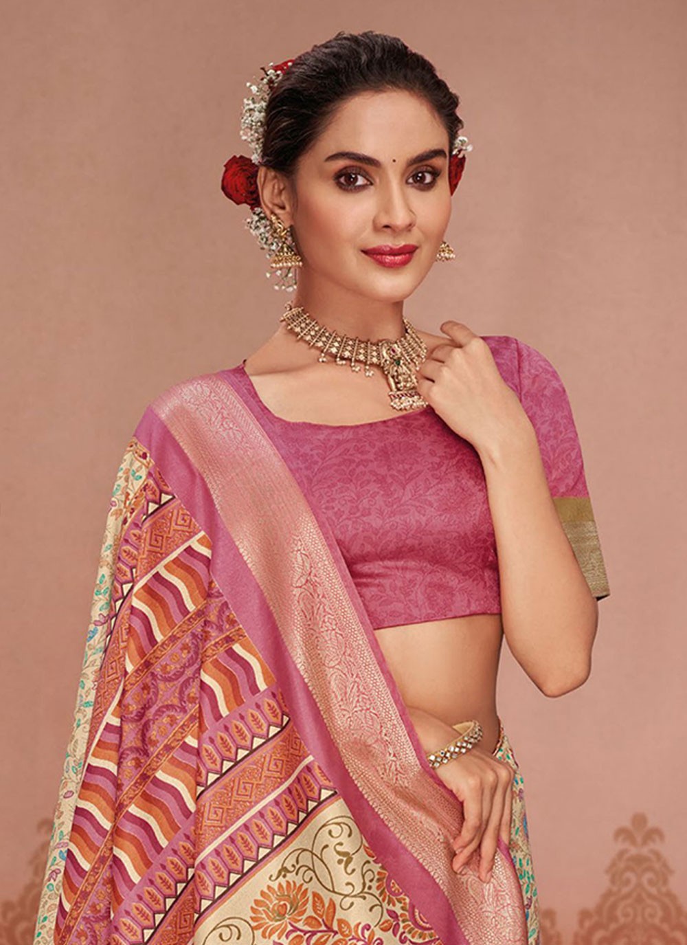 Classic Printed Silk Saree - S5577