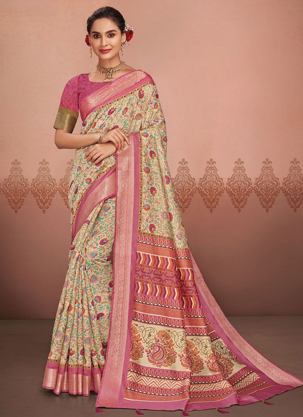 Classic Printed Silk Saree - S5577