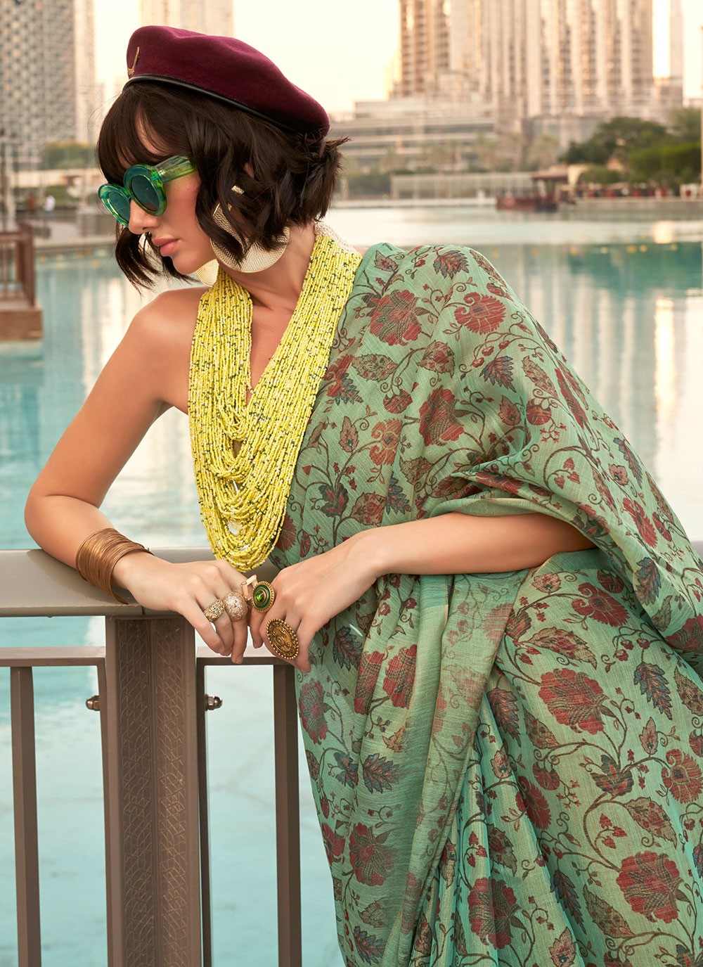 Classic Printed Tissue Saree - S7035