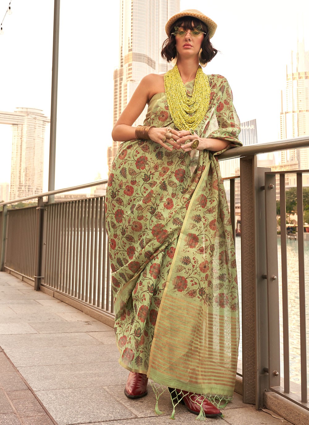 Classic Printed Tissue Saree - S7035