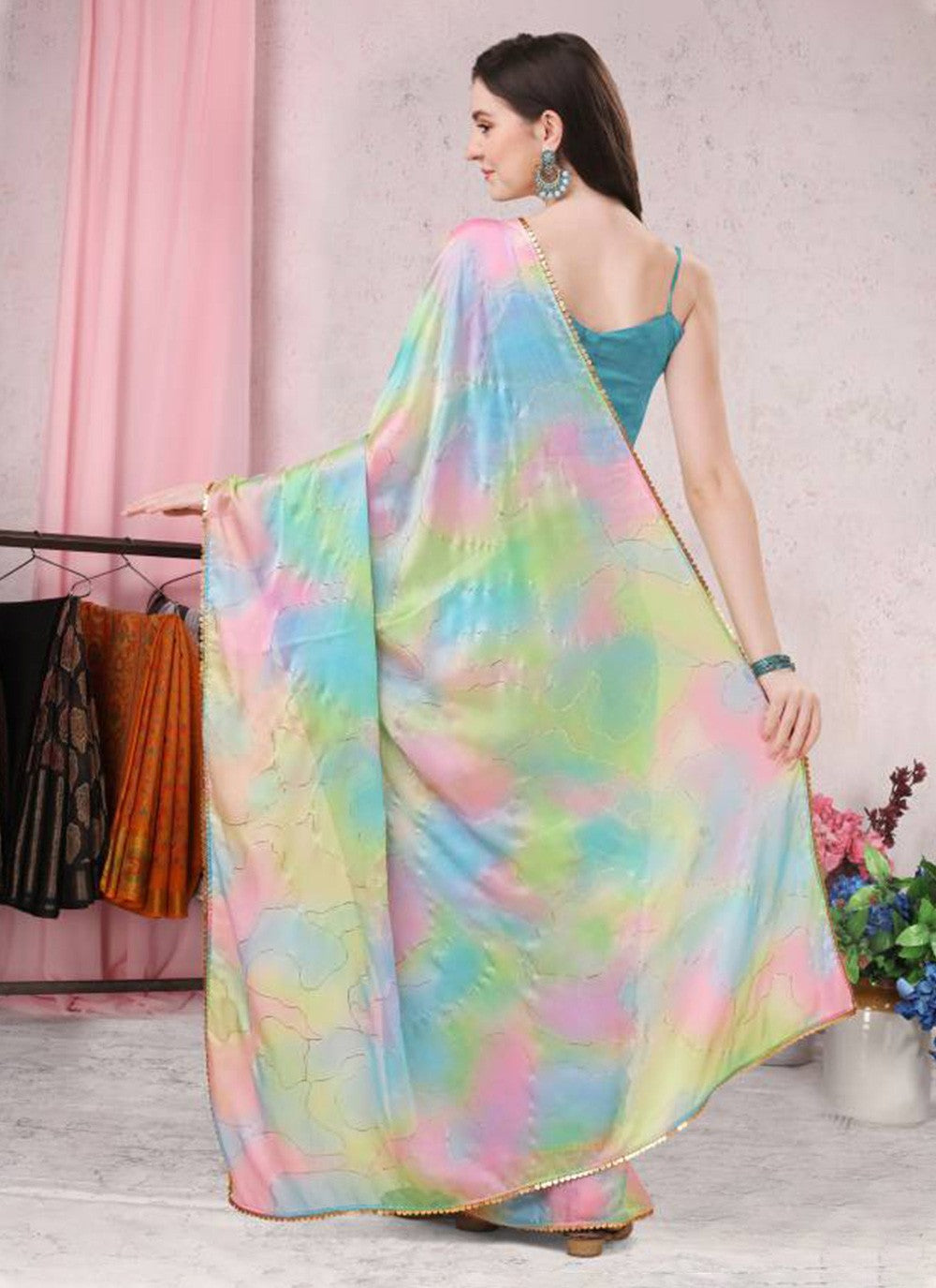 Trendy Printed Chiffon Saree - S3416
