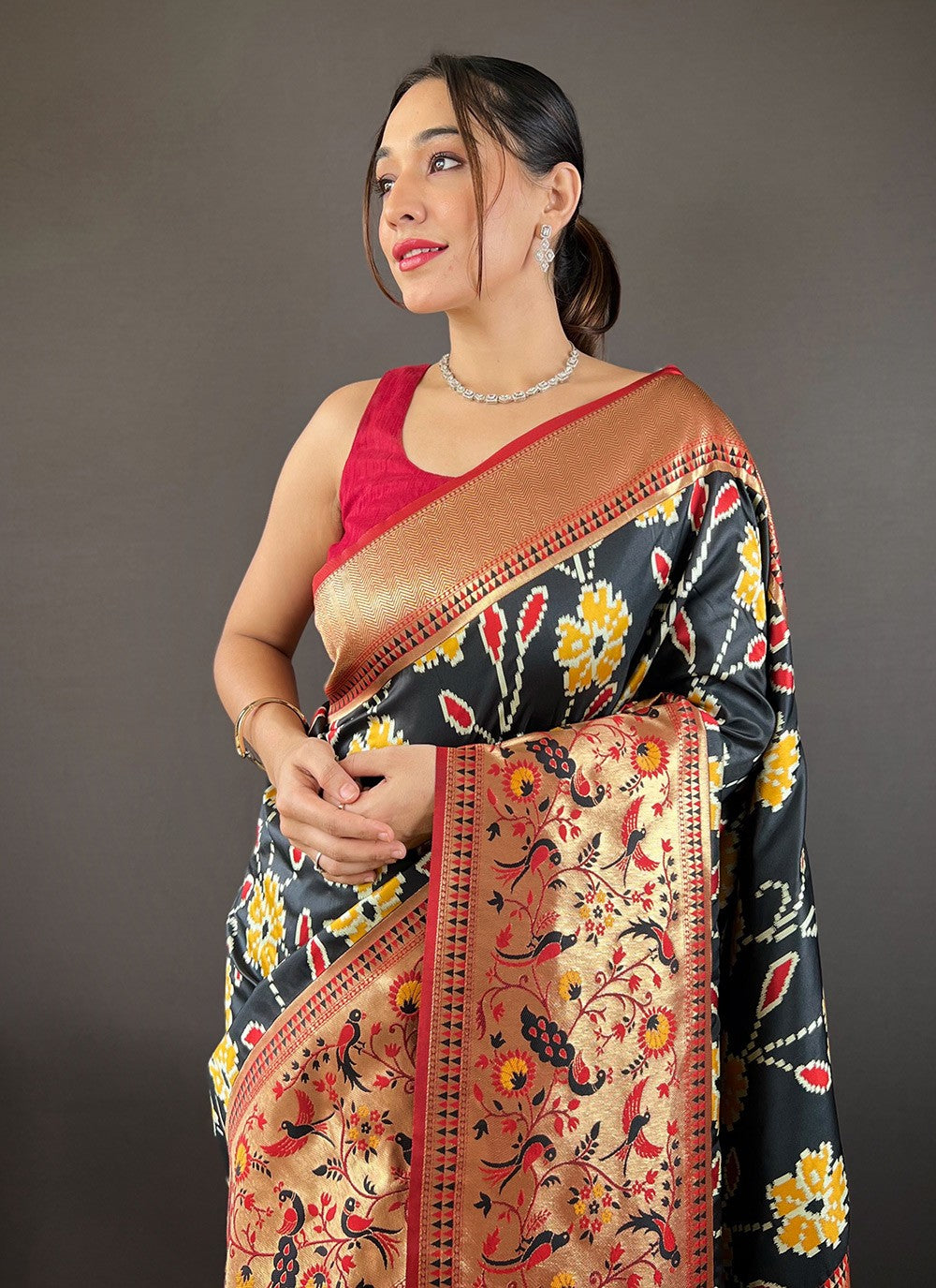 Trendy Saree Printed Green Silk Saree S13704