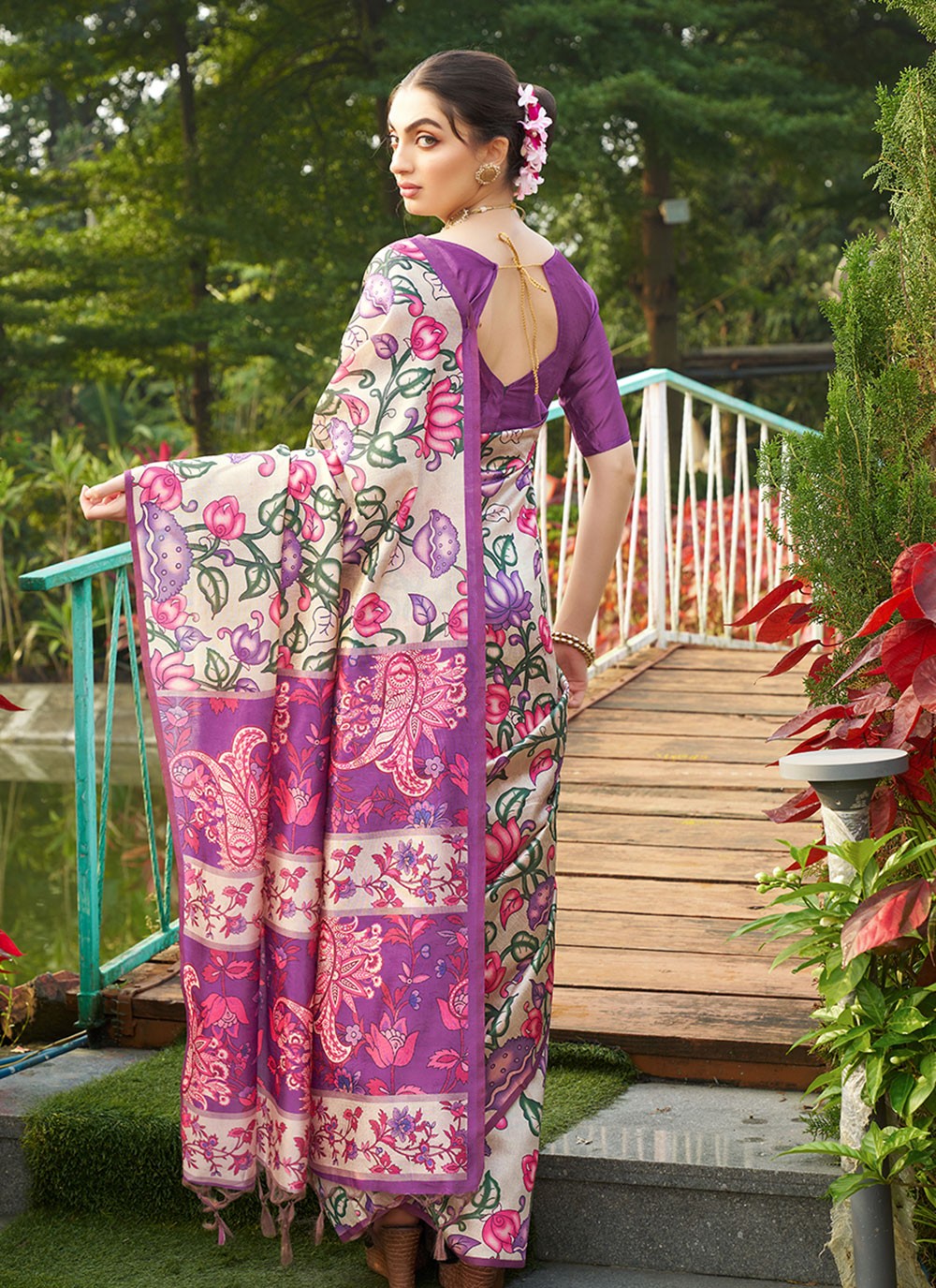 Printed Tussar Silk Saree - S12020