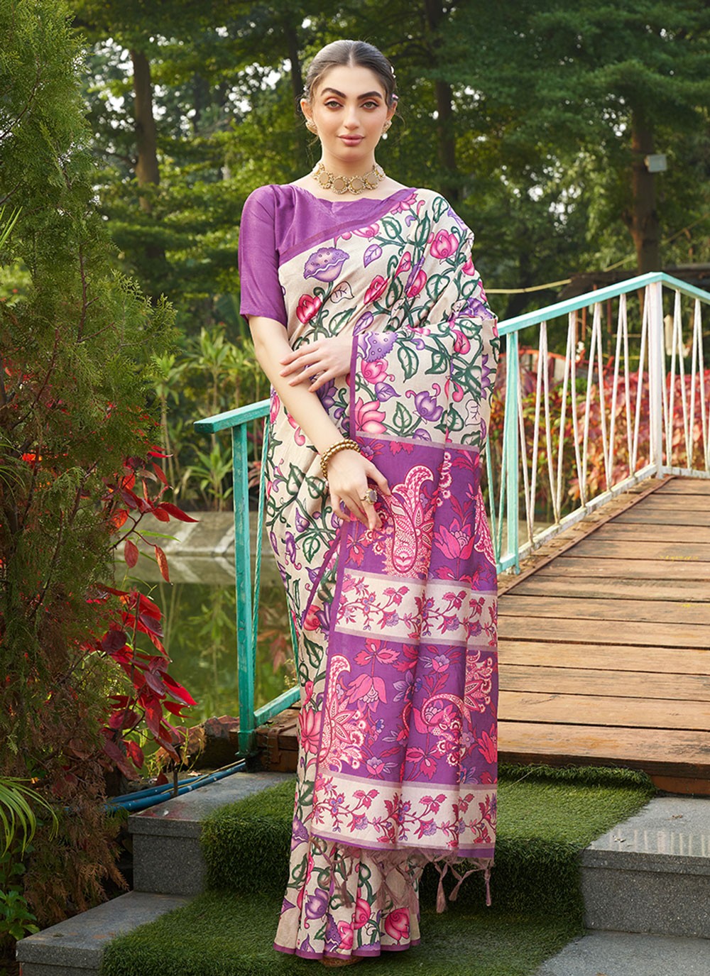 Printed Tussar Silk Saree - S12020