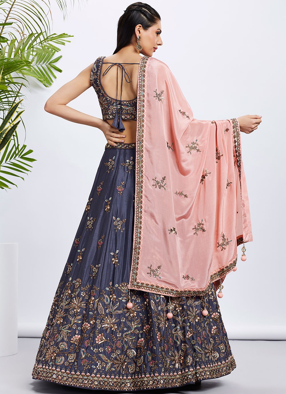 Embroidered Silk A - Line Lehenga - L2233