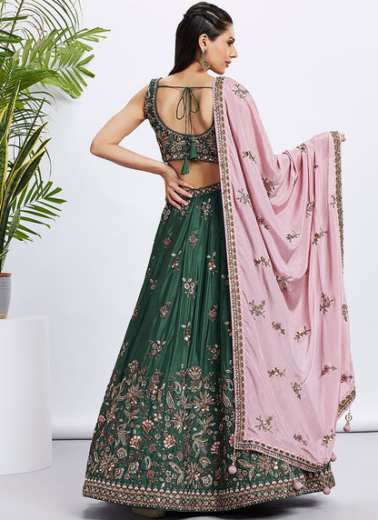 Embroidered Silk A - Line Lehenga - L2233