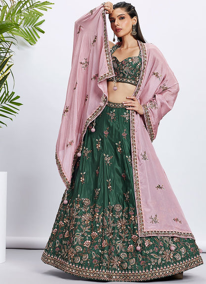 Embroidered Silk A - Line Lehenga - L2233