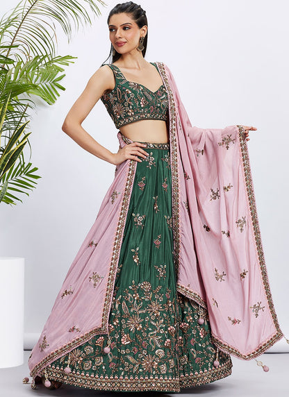 Embroidered Silk A - Line Lehenga - L2233