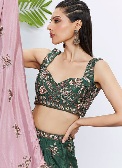 Embroidered Silk A - Line Lehenga - L2233