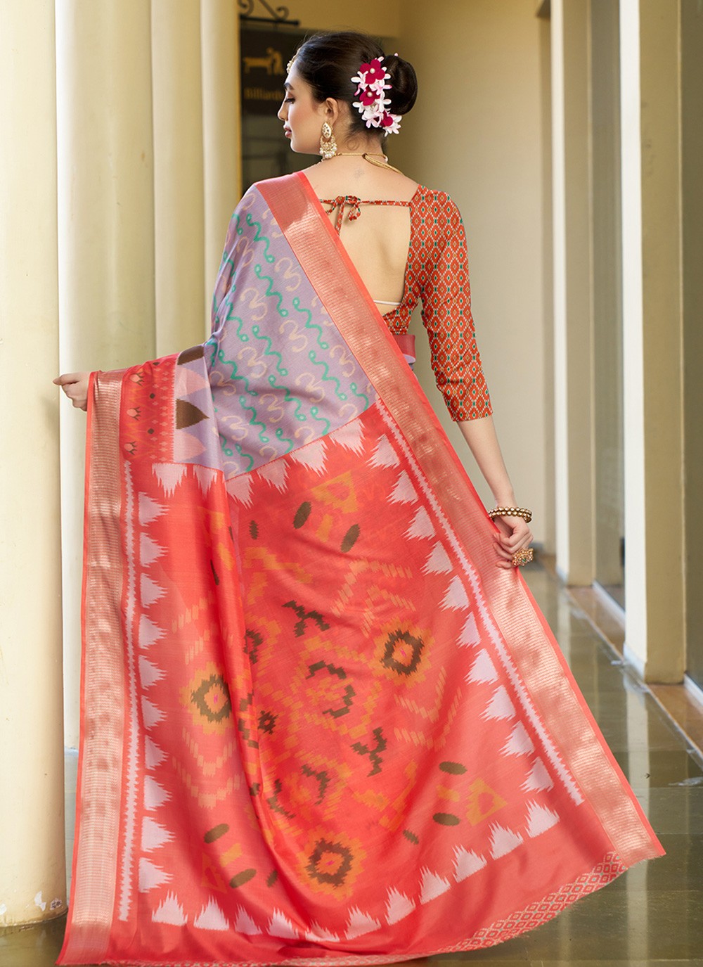 Digital Print, Woven Pure Crepe Saree - S11791