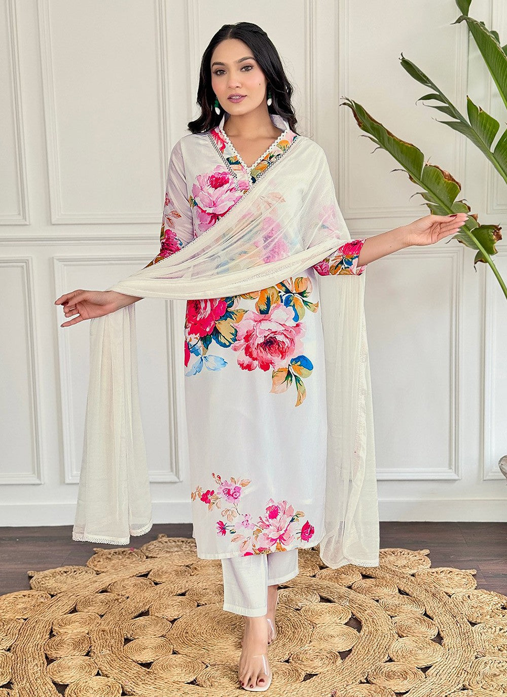 Embroidered Pure Crepe Salwar Suit - T4513