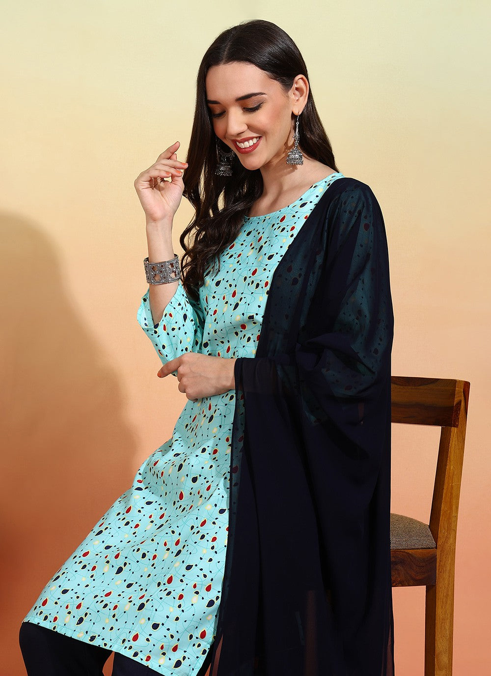 Archive Printed 316239 Aqua Blue T6670