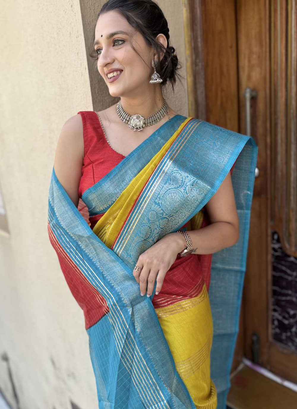 Foliage Prints Pure Dola Saree - S11844