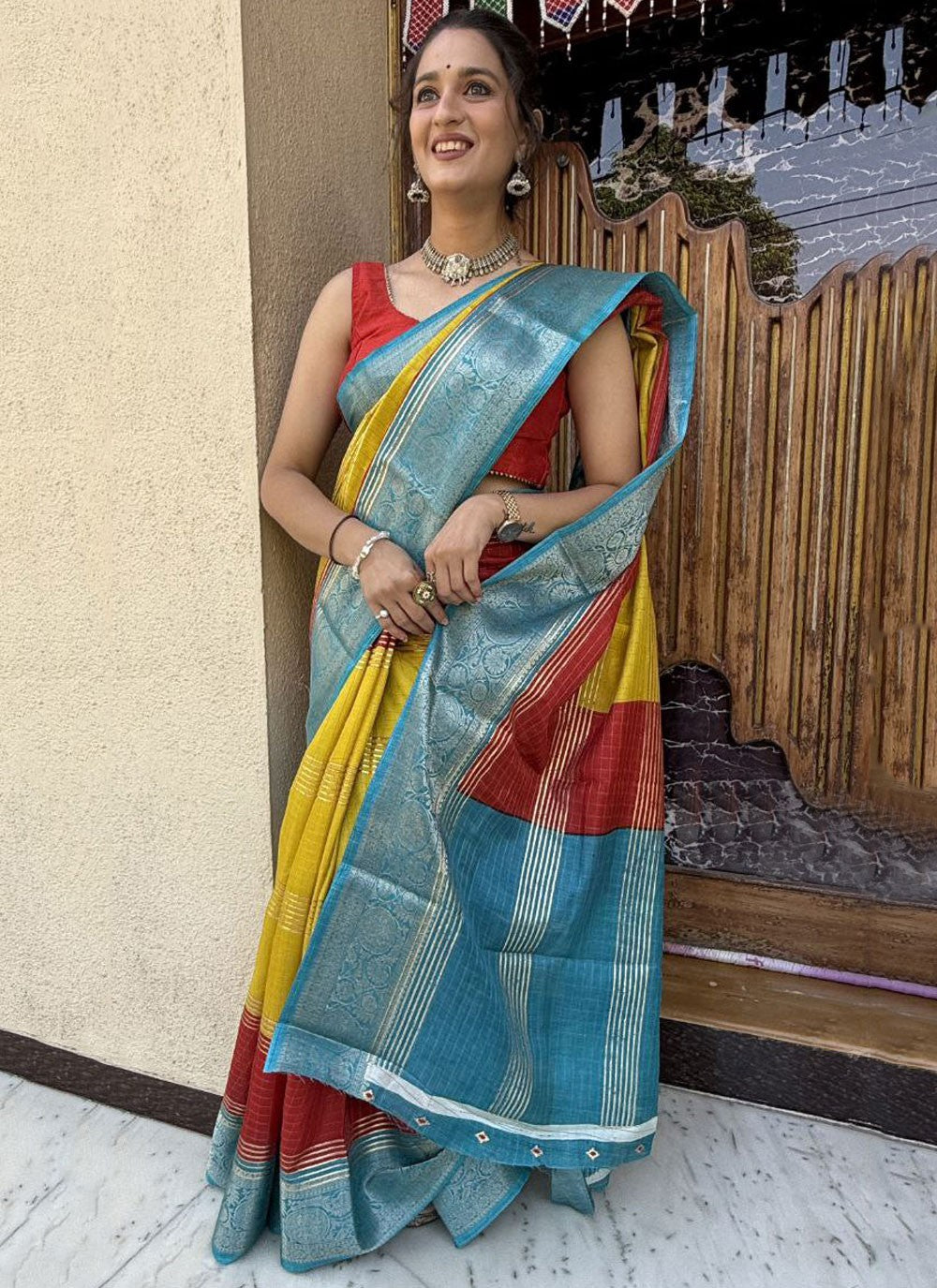Foliage Prints Pure Dola Saree - S11844