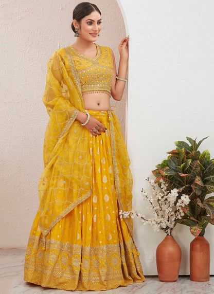 Embroidered Pure Dola Lehenga - L3088