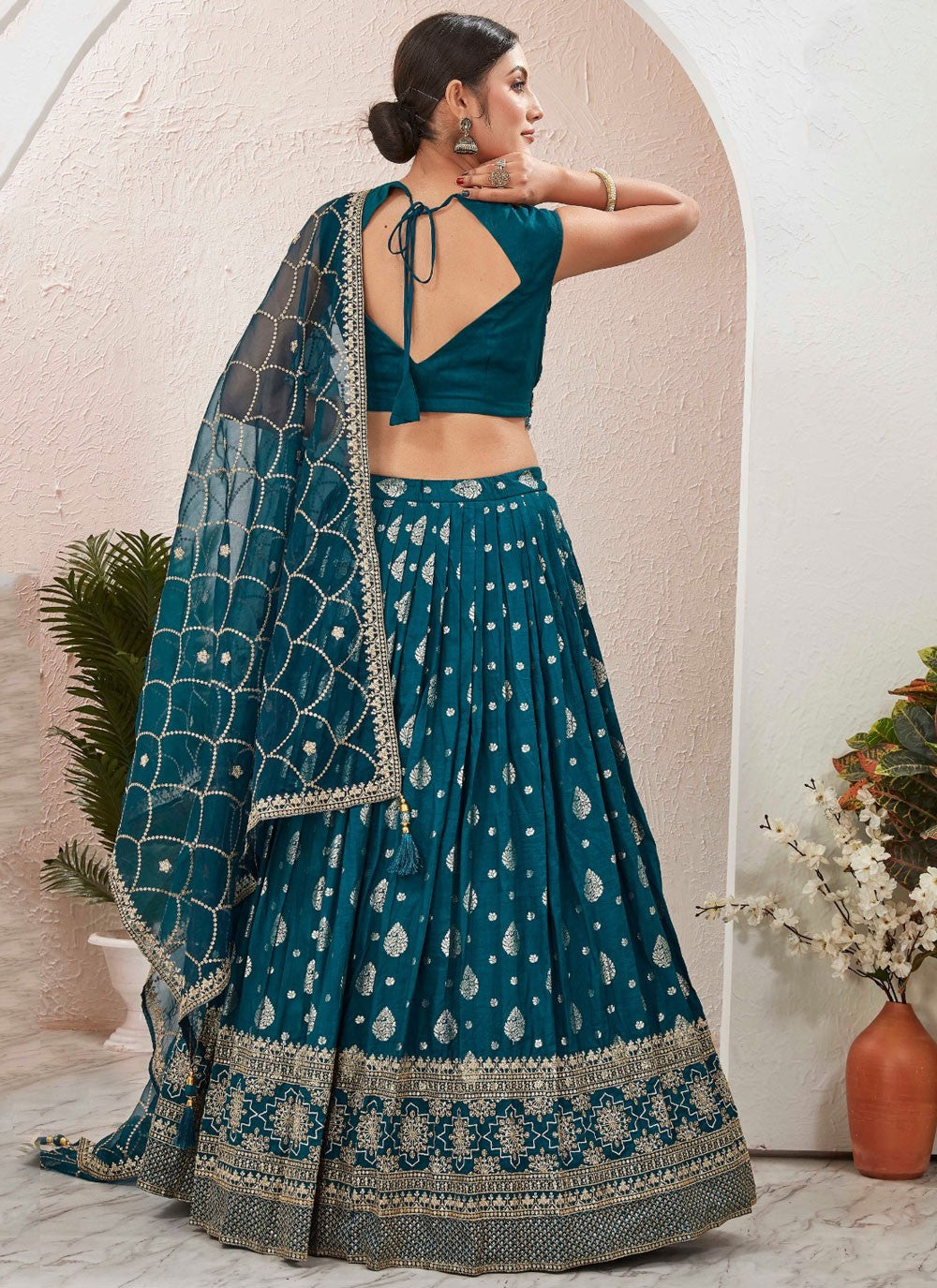 Embroidered Pure Dola Lehenga - L3088