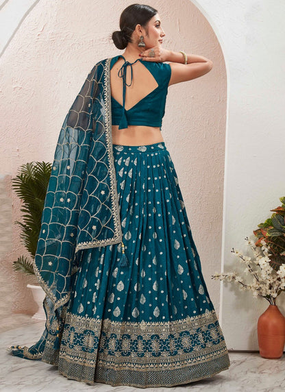 Embroidered Pure Dola Lehenga - L3088