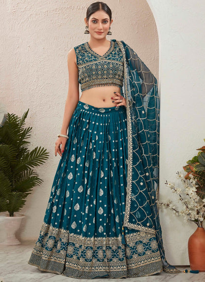 Embroidered Pure Dola Lehenga - L3088