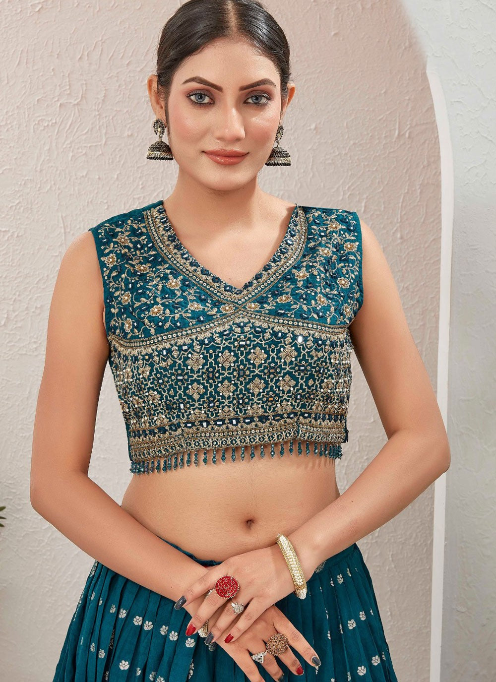 Embroidered Pure Dola Lehenga - L3088