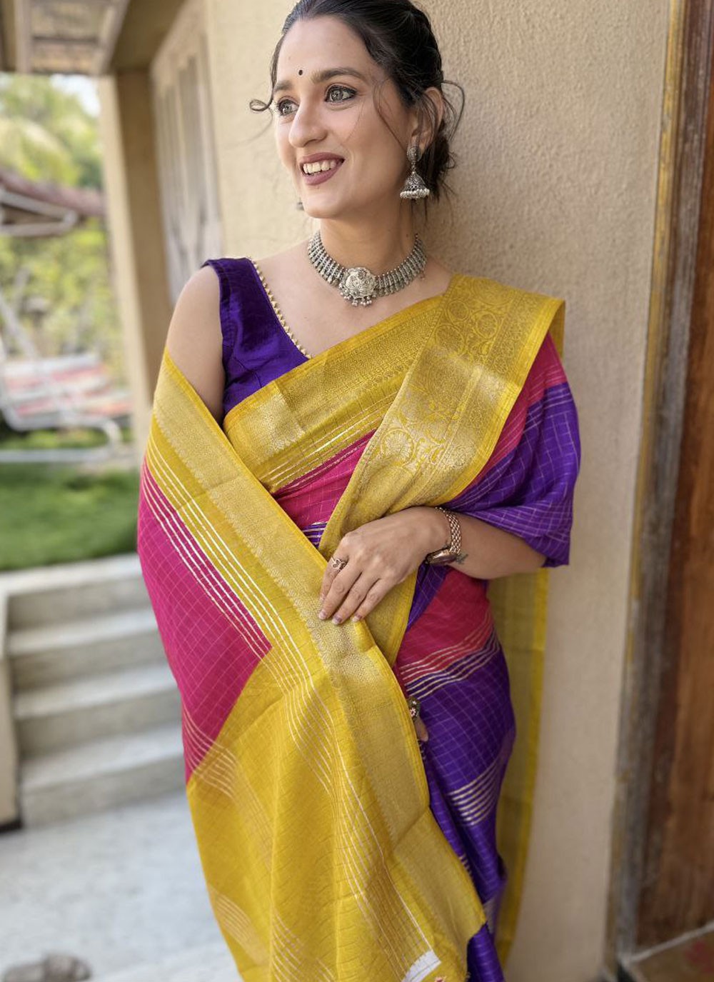 Foliage Prints Pure Dola Saree - S11844