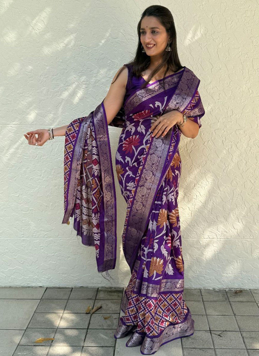 Printed, Weaving Zari Pure Dola Saree - S11976