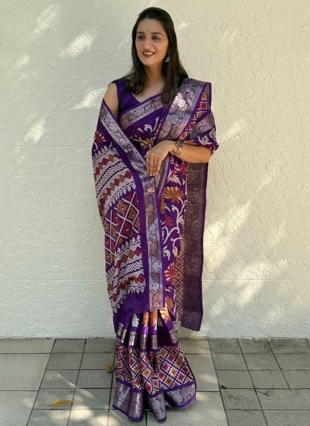 Printed, Weaving Zari Pure Dola Saree - S11976