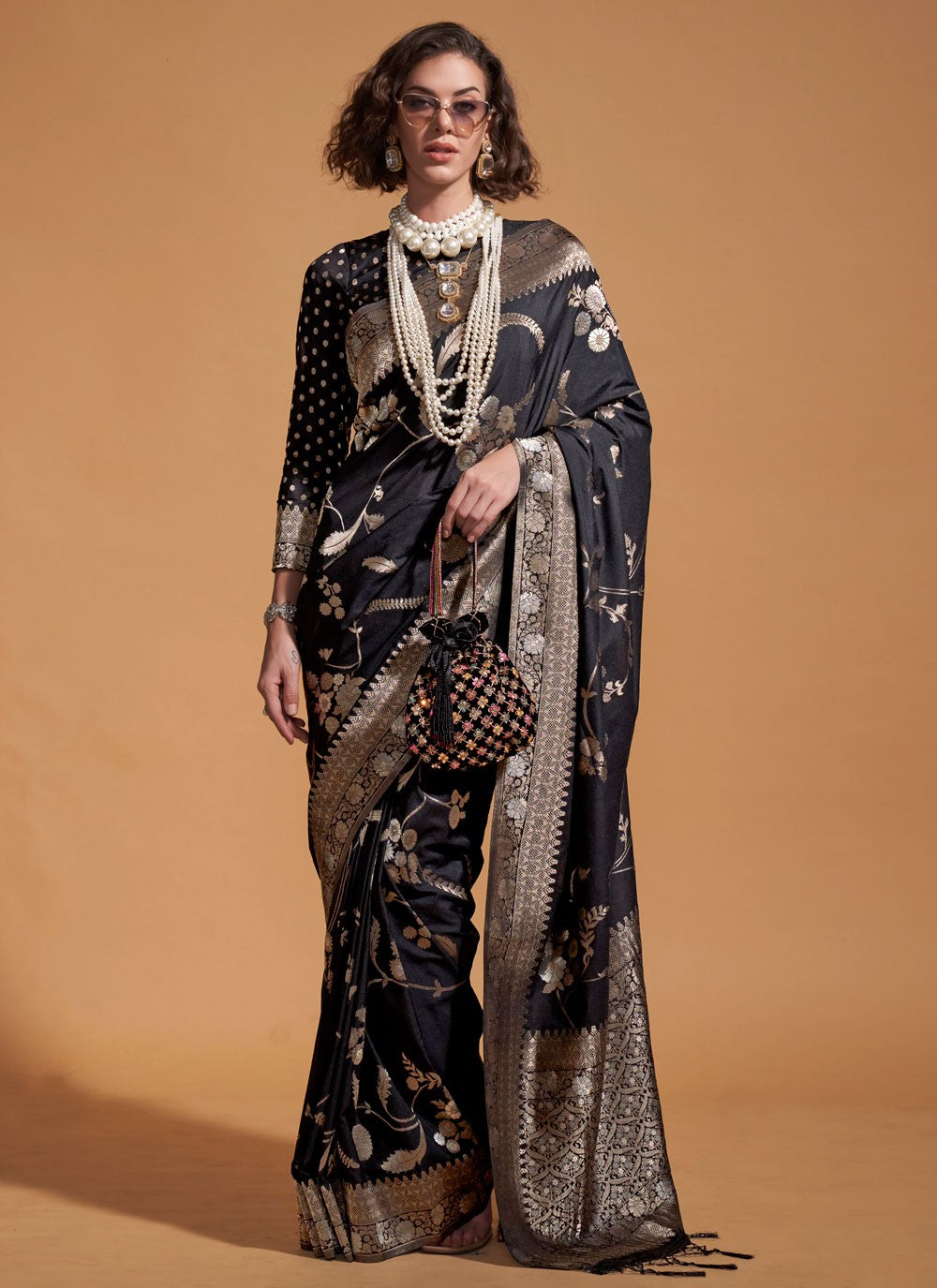 Classic Weaving Zari Pure Georgette Saree - S8104