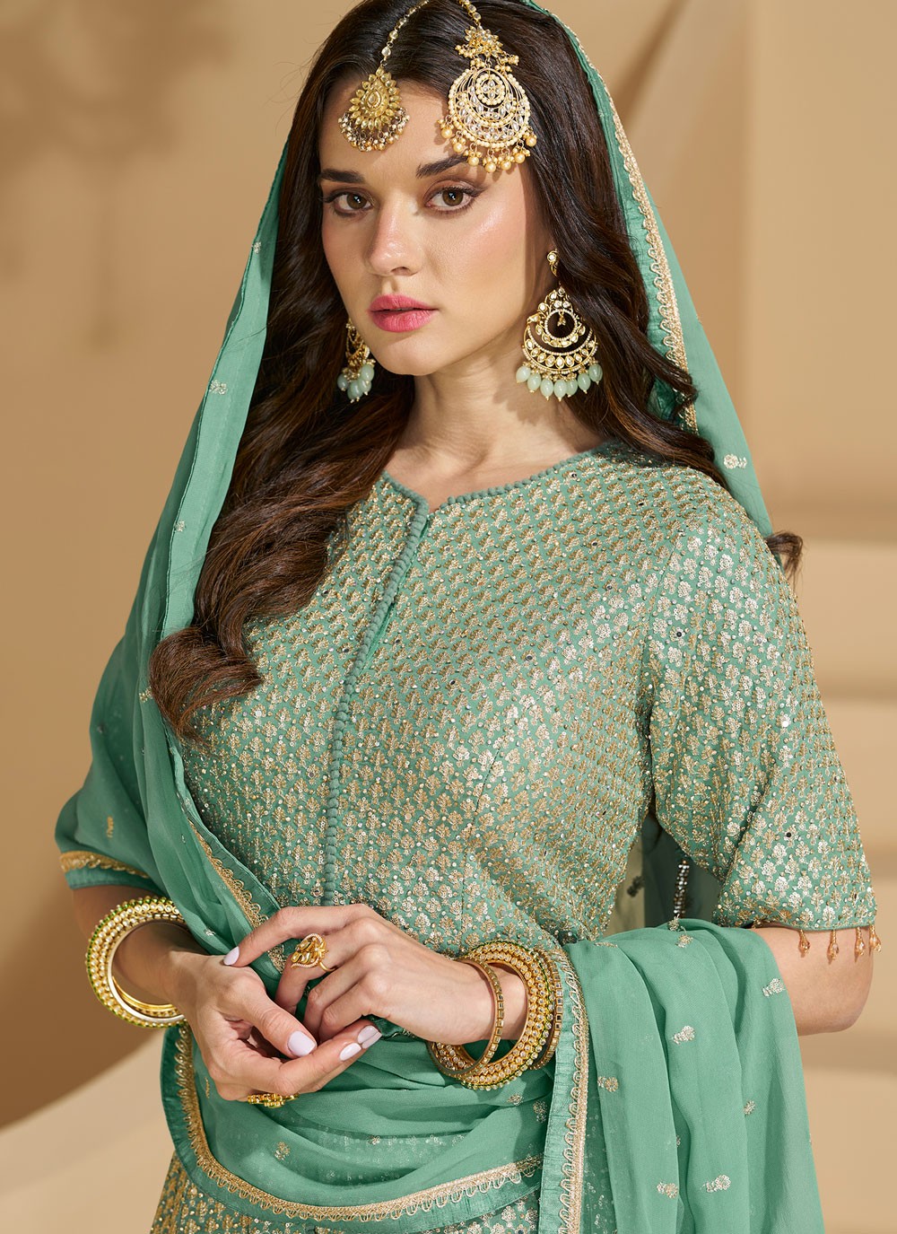 Pure Georgette Festival, Mehandi & Sangeet, Reception Readymade Lehenga Choli L3552
