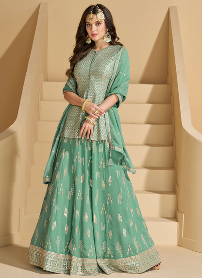 Pure Georgette Festival, Mehandi & Sangeet, Reception Readymade Lehenga Choli L3552
