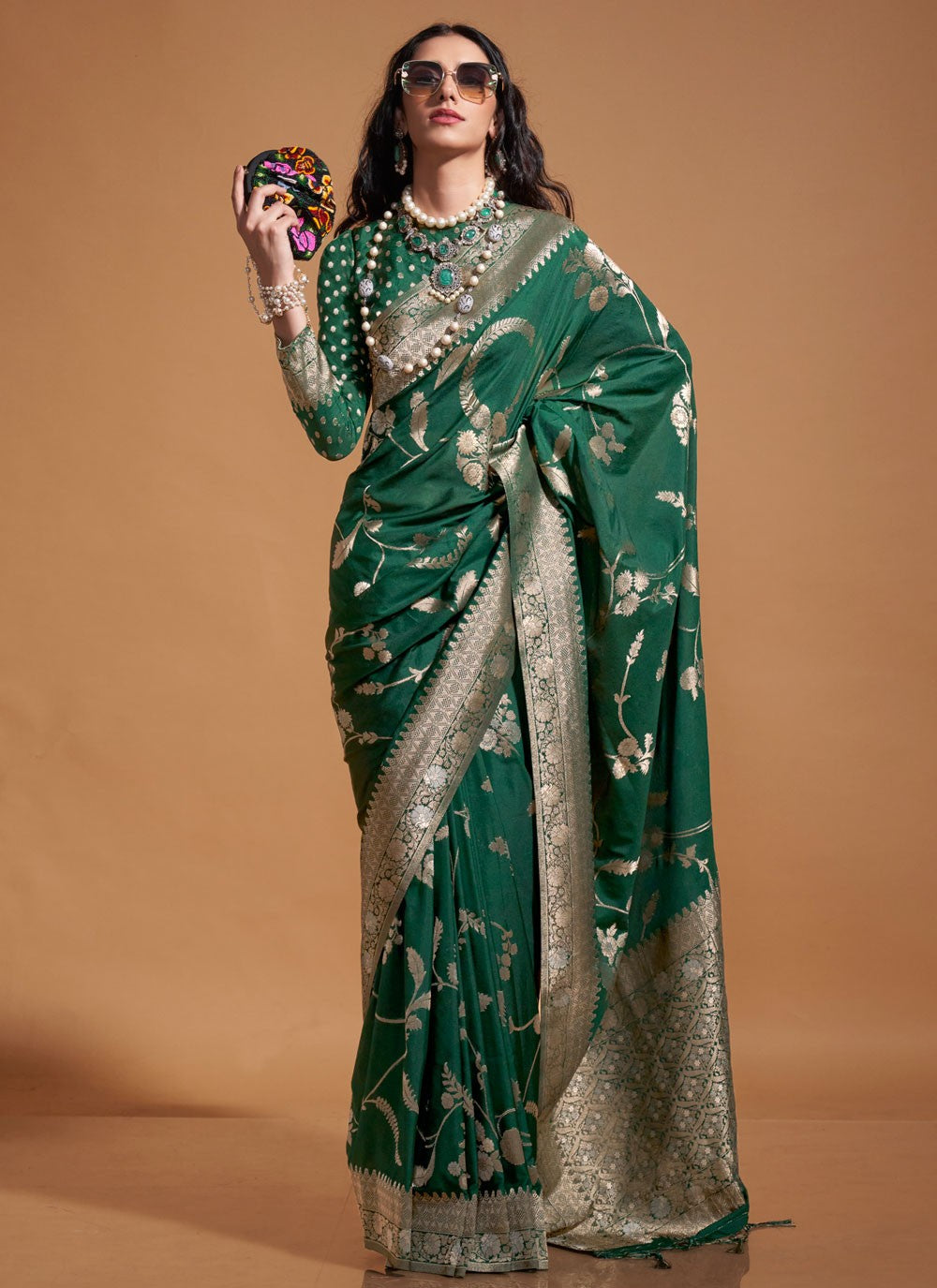 Classic Weaving Zari Pure Georgette Saree - S8104