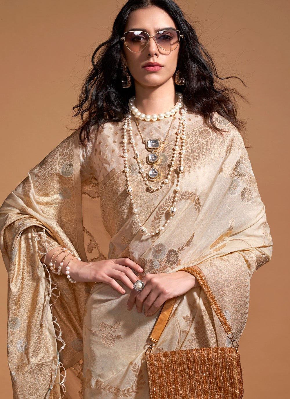 Classic Weaving Zari Pure Georgette Saree - S8104