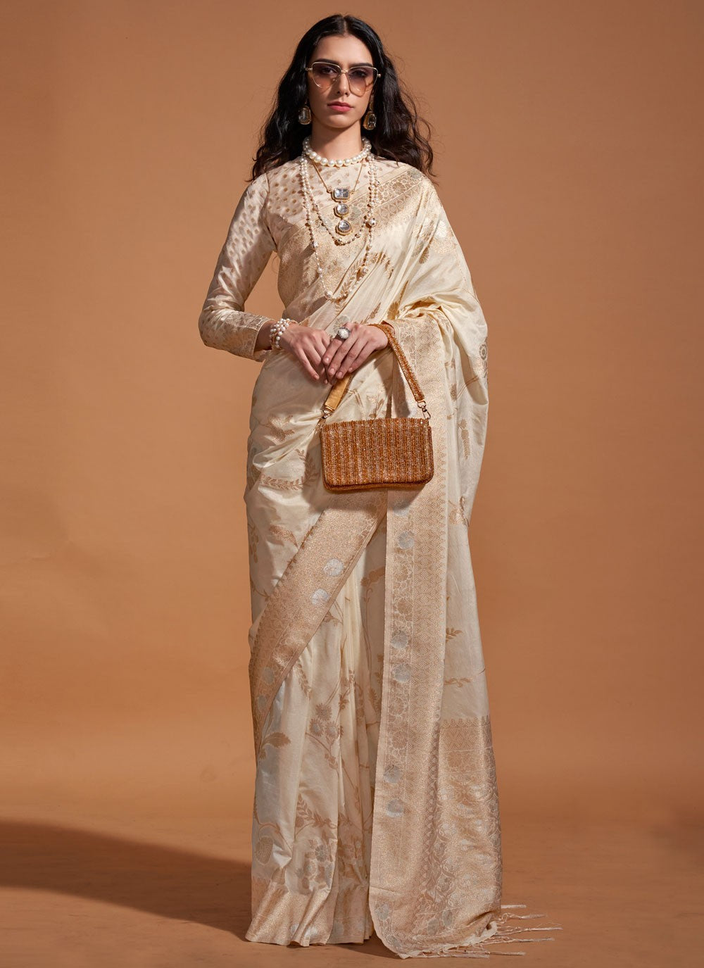 Classic Weaving Zari Pure Georgette Saree - S8104
