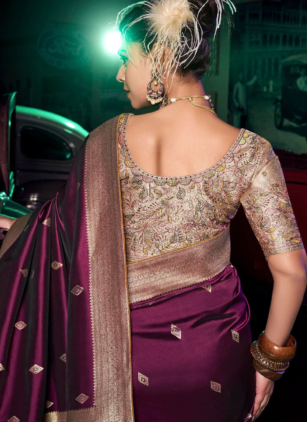 Purple Pure Silk Classic Saree Weaving Zari S19048